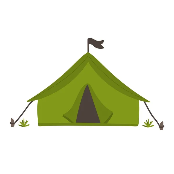Нарисованная Вручную Палатка Концепция Пеших Прогулок — стоковый вектор