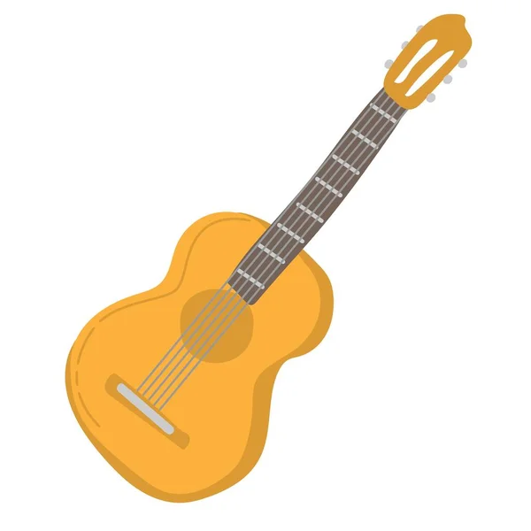 Chitarra Disegnata Mano Strumento Musicale Illustrazione Vettoriale — Vettoriale Stock