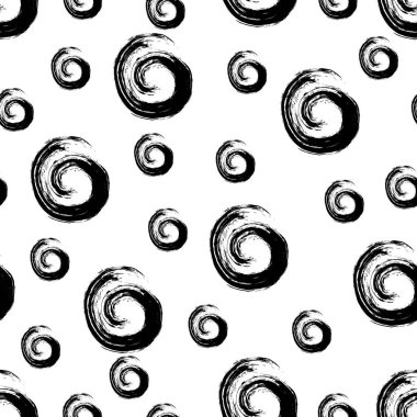 Soyut grunge geometrik desenli spiraller. El çizimi vektör monokrom dokusu. Moda grafik tasarımı