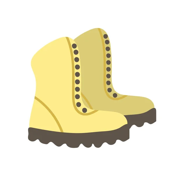 Pair Winter Boots Winter Hiking Shoes White Background — Vector de stock