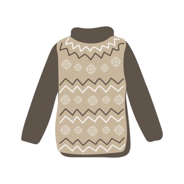 Kar taneleriyle örülmüş sıcak bir süveter.