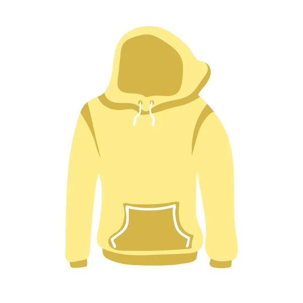 Cozy Warm Yellow Hoodie Traditional Winter Warm Clothes — Stockvektor