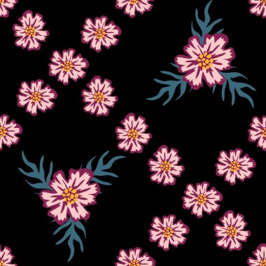Pink flowers on dark background