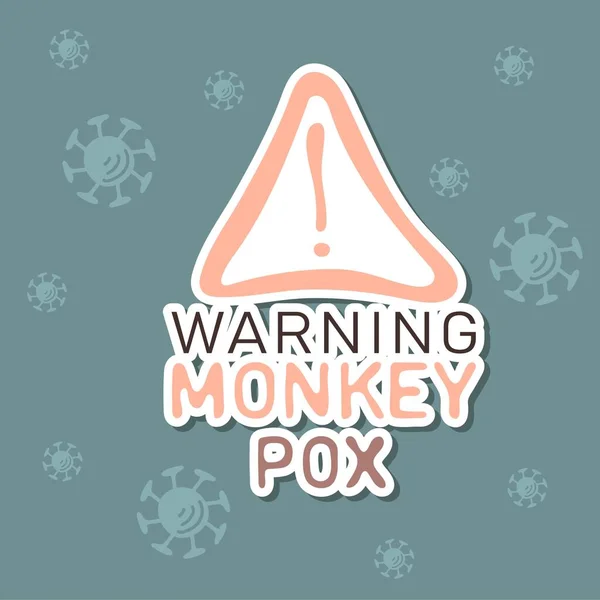 Advertencia Pegatina Del Virus Monkeypox — Archivo Imágenes Vectoriales