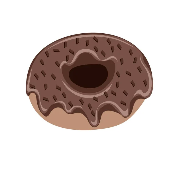Donut Chocolat Isolé Sur Blanc — Image vectorielle