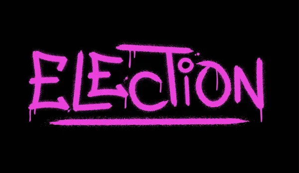 Graffiti Election Palabra Con Efectos Salpicadura Gotas Color Rosa Neón — Archivo Imágenes Vectoriales