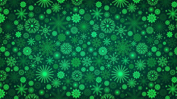 Snowy Green Background Christmas Winter Design — Stock Vector