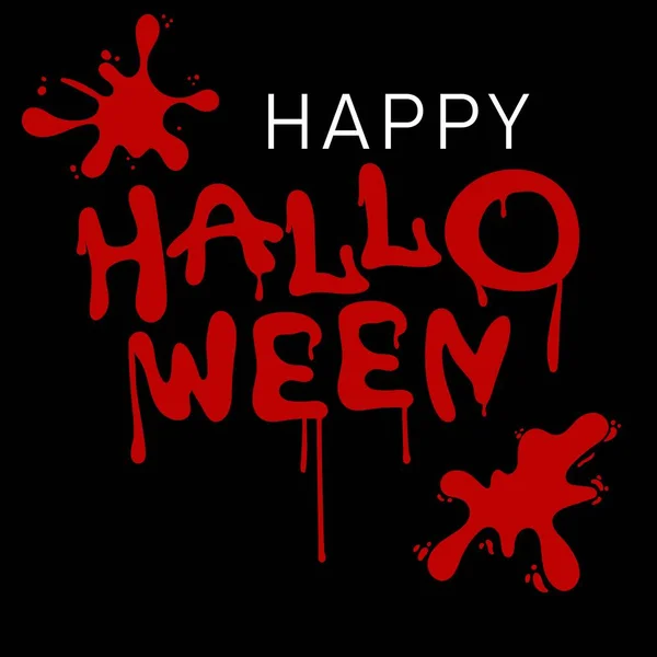 Happy Halloween Design Urban Graffiti Style Stains Blood Drops — Vector de stock