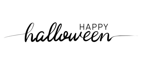 Happy Halloween Calligraphy Inscription Smooth Lines — Vector de stock