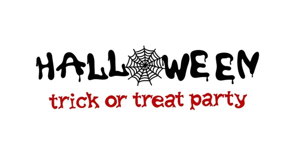 Halloween Trick Treat Party Design Urban Graffiti Style Spiderweb — Vector de stock