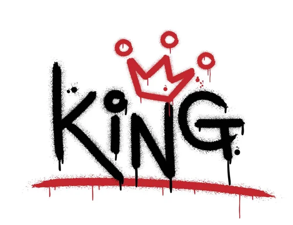 King Urban Street Graffiti Style Splash Effects Drops White Background — Stockvector