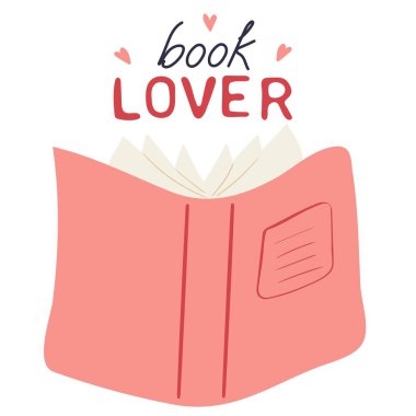 Kitap sever. Beyaz arkaplanda el çizimi açık kitap izole