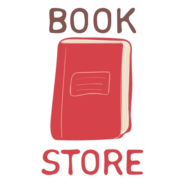 Book Store Hand Drawn Closed Book Isolated White Background — Stok Vektör