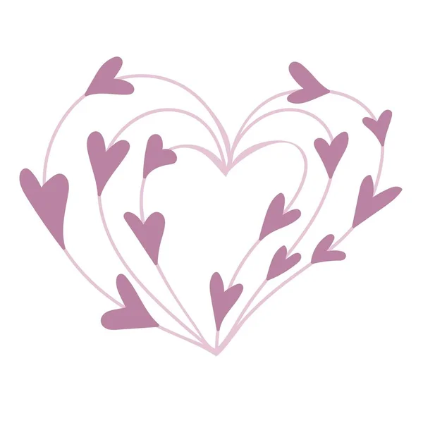 Doodle Hearts Love Valentine Day Concept — ストックベクタ