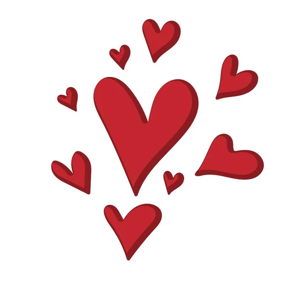 Doodle Hearts Love Valentine Day Concept — Vector de stock