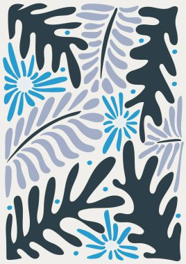 Saf sanat tarzında soyut çiçek deseni