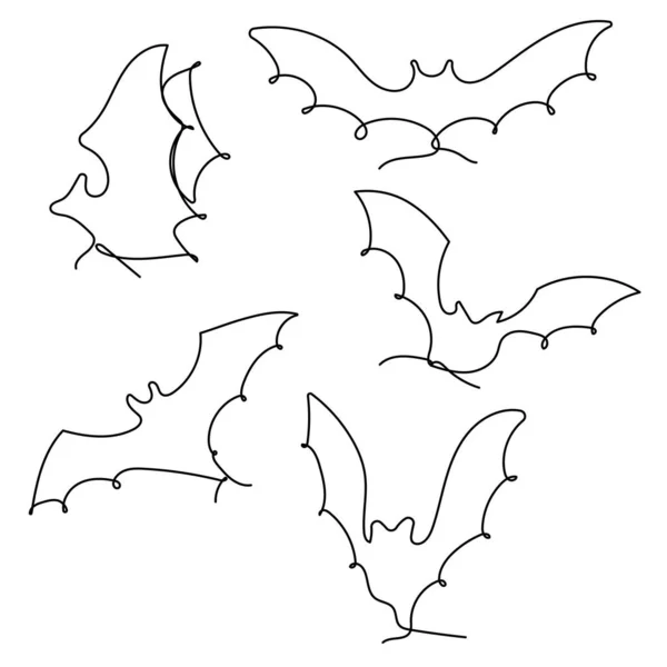 Cute Flying Bats Vector Illustration — Vetor de Stock