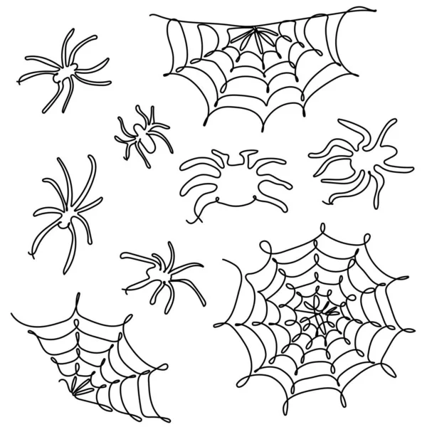 Spiders Spider Webs — Vetor de Stock