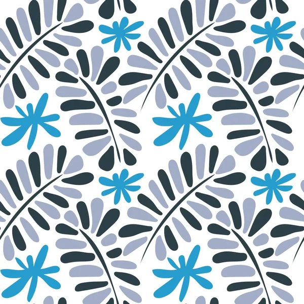 Seamless Pattern Colorful Retro Groovy Leaves Flowers — Image vectorielle