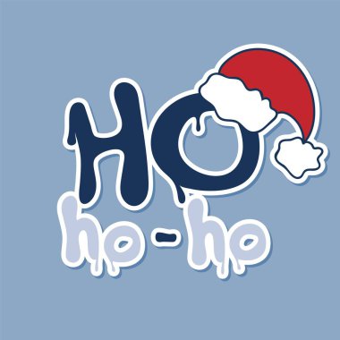 Ho-ho-ho sticker with santa hat