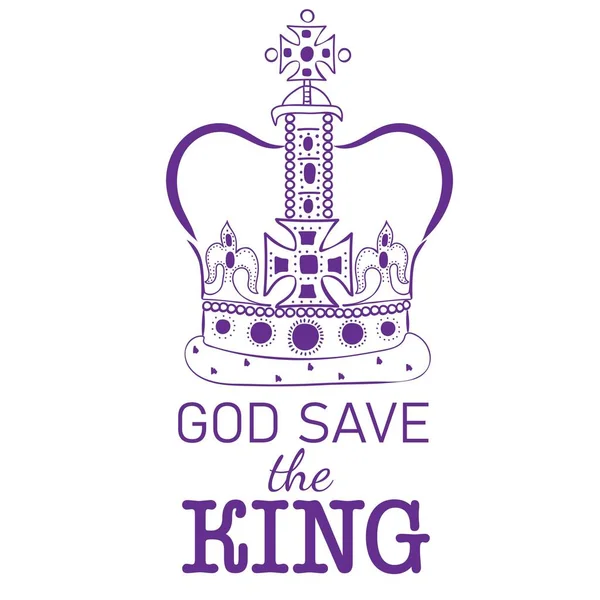 God King Words Crown — Stock Vector