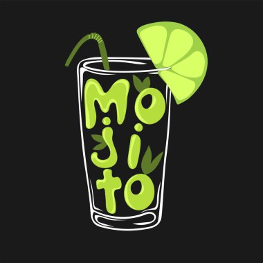 Kireç ve nane yaprağıyla el yapımı mojito kokteyli.