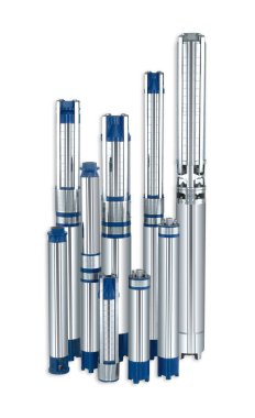 Pompaları yüzeye ayarlayın. Sualtı deposu temiz su sağlıyor büyük bir su altı evi, sulama bahçesi. Kuyu. İzole edilmiş beyaz zemin Su Pompası