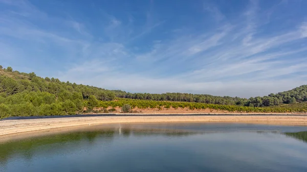 Artificial Lake Cultivation Manranges Algar Palancia Valencian Community Spain Close — Fotografia de Stock