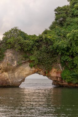 Landscape of islands and beaches in the Colombian Pacific. Tumaco Nario, Colombia.