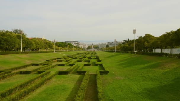 Kilátás Eduardo Vii Park Lisszabon Belvárosában — Stock videók