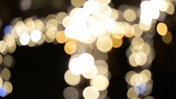 Weihnachtsbeleuchtung Nacht Bokeh Hintergrund — Stockvideo