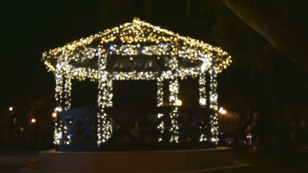 Lumini Crăciun Noapte Bokeh Fundal — Videoclip de stoc