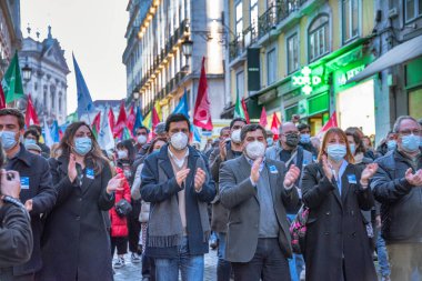 Lizbon, Portekiz. 27 Ocak 2022. Portekiz 'deki 2022 parlamento seçimleri için Portekiz Komünist Partisi mitingi 
