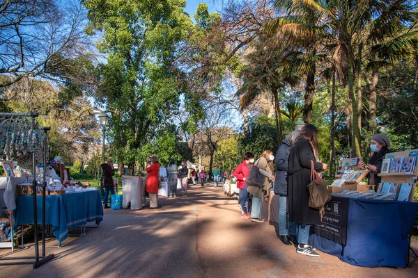 Lisboa Portugal Fevereiro 2022 Vista Mercado Artesanato Design Jardim Estrela — Fotografia de Stock