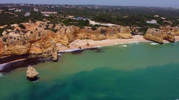 View Marinha Beach Algarve Portugal — Stock Video