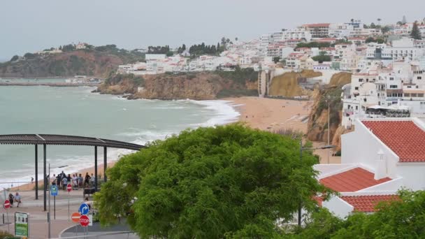 Vista Playa Pescadores Albufeira Algarve Portugal — Vídeos de Stock