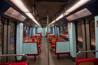 Lizbon, Portekiz. 11 Temmuz 2022 Lizbon Portekiz 'deki metro vagonunun görüntüsü