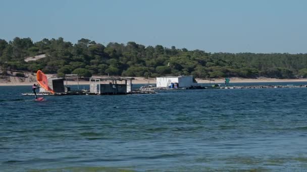 Lagoa Albufeira Beach Sesimbra Portugal — Video