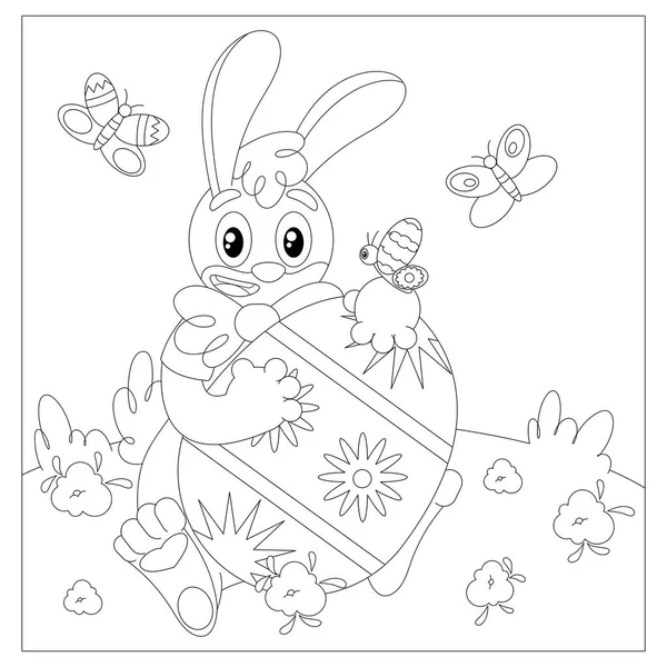 Çocuk boyama kitabı. Yumurtalar, çiçekler ve kırmızı bir fiyonk..