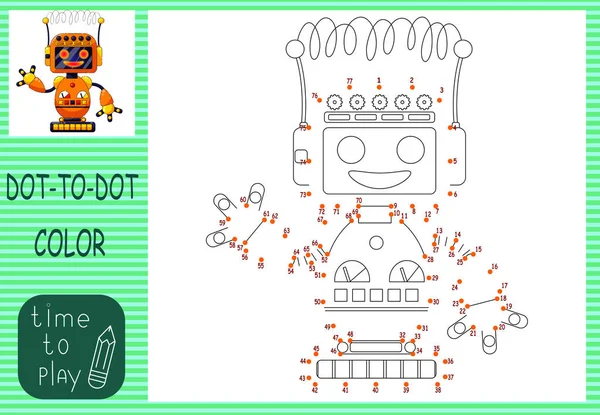 Jogo Educativo Infantil. Conecte Os Pontos Por Números. Robô