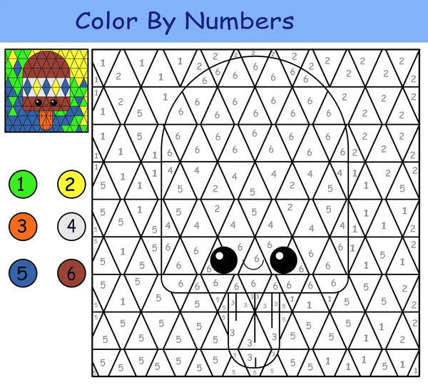 Jeu Éducatif Pour Enfants Coloration Par Numéros Glace Chocolat Avec — Image vectorielle