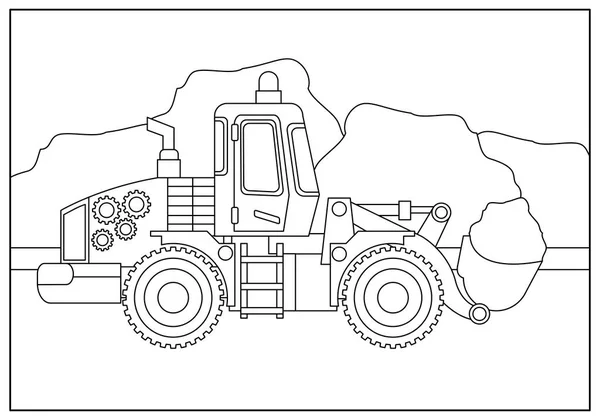 Entwicklungsaufgaben Von Kindern Färbung Traktor — Stockvektor