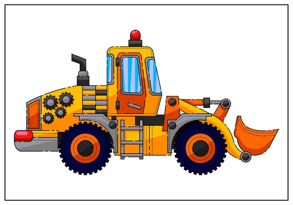 Ilustración Infantil Cuadro Para Libros Infantiles Tractor — Vector de stock