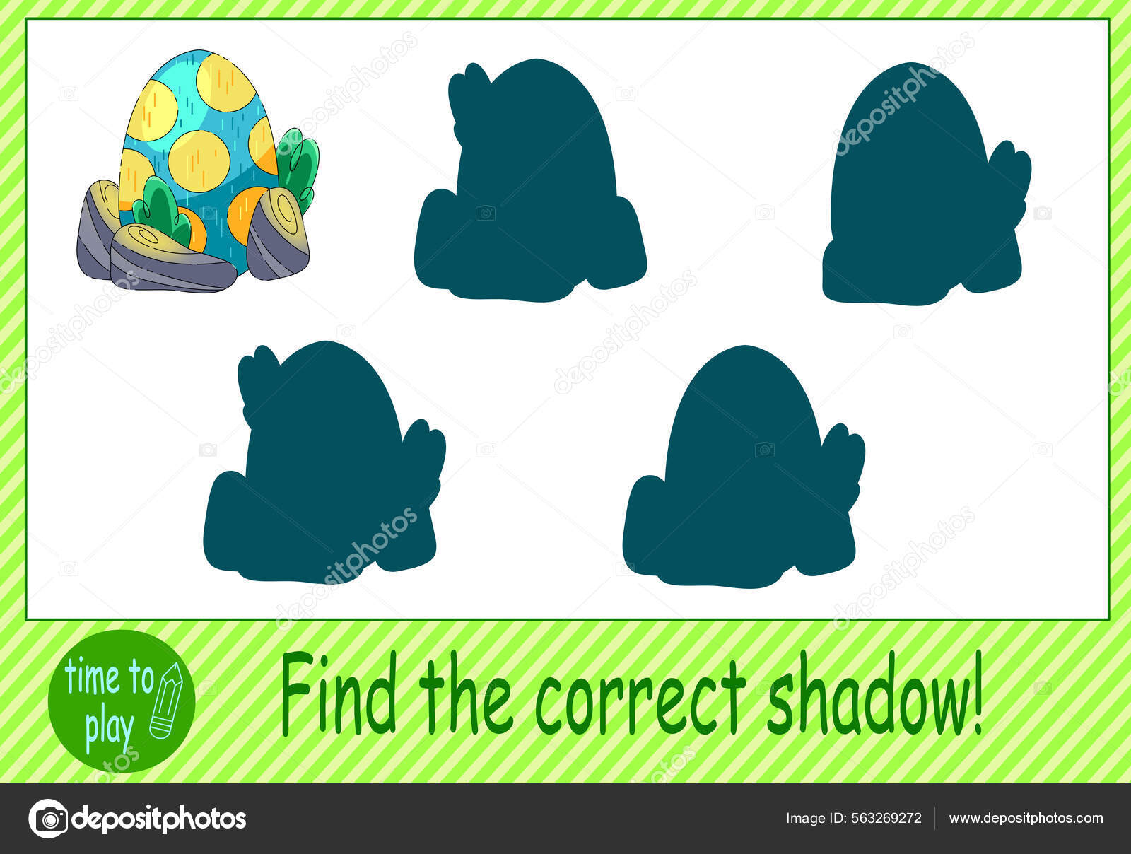 O jogo de lógica infantil encontra o vetor de dinossauro bonito dos  desenhos animados da sombra certa