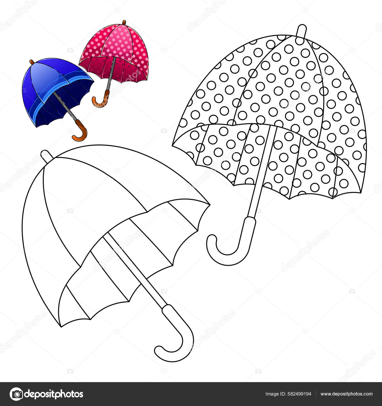 Children's Educational Game Game Logic Coloring Book Colored Umbrellas