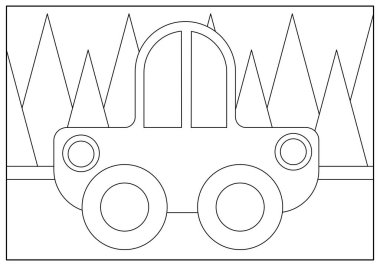 children's educational game. logic tasks. coloring book.car.