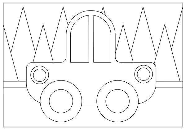 Детская Образовательная Игра Логические Задачи Раскраска Book Car — стоковый вектор