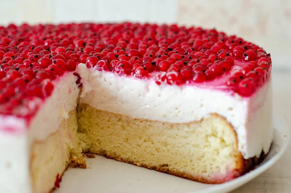 Deliziosa Torta Con Bacche Fragole — Foto Stock