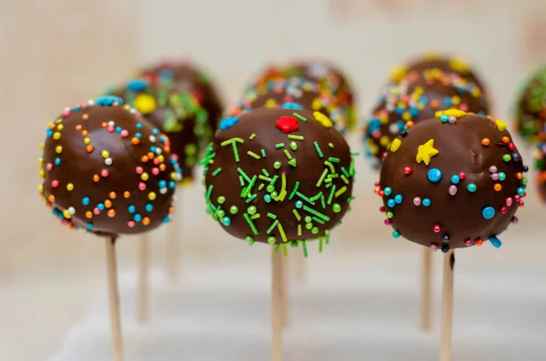 delicious sweet candies on table in bakery