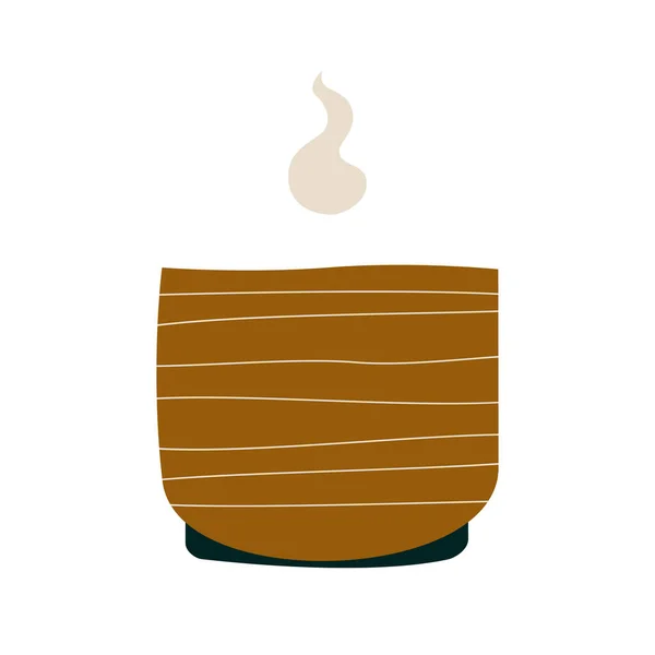 Керамическая Кружка Горячим Напитком Фарфоровая Чашка Чаем Кофе Дымом Паром — стоковый вектор